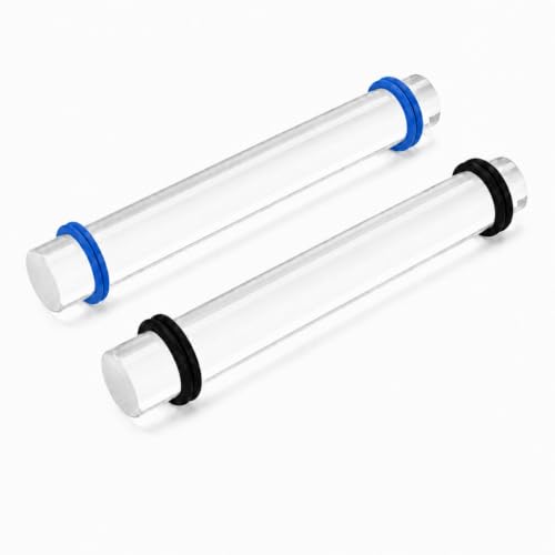 2Pcs Polymer Clay Roller Tools Acrylic Clay Rolling Pin with Thickness Rings Kit Air Dry Clay Tools Fondant Adjustable Clear Slab Roller Supplies Set