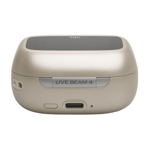 Image of JBL New Live Beam 4 TWS with Smart Charging Case, Hi-Res Audio, True Adaptive Noise Cancelling 2.0, 6-Mic Perfect Calls 2.0, Personi-Fi 3.0, BT 6.0, LE Audio,Auracast, Up to 48H Playtime, Champagne