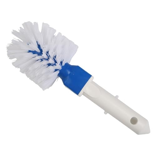 MoSundi Cepillo de esquina de piscina con cerdas rígidas, cepillo de limpieza de borde redondo para escalones y esquinas estrechas, compatible con postes telescópicos, material ABS, 1 pieza