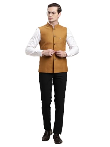 Image of Turtle Men Polycotton Solid Formal Nehru Jacket||Men's Ethnic Jacket