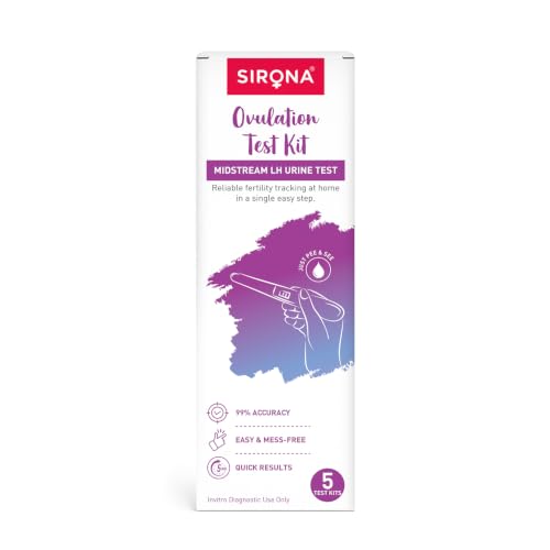 Image of Sirona OvuRx Midstream Urine LH Ovulation Test Kit for Women (Pack of 5) | Pregnancy Planning & Fertility Test | Rapid & Accurate Results in 5 Mins | Single Step Ovulation Kit Pack for Home
