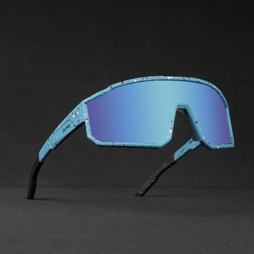 Image of OKNO Eyewearlabs Sunglasses For Men & Women | Polarized Sports Over-Sized Unilens Wrap-Around Branded Stylish Spectacles | 100% UV Protection Shades | Cricket Sports Cycling Driving Trekking & More