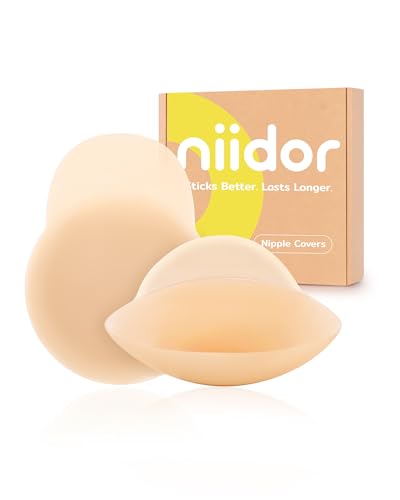 Image of Niidor Nipple Covers for Women with Lifting Seamless Reusable Silicone Breast Petals Round