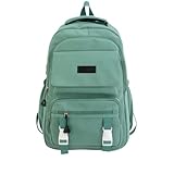 Mochila Masculina Feminina Escolar Notebook Grande Capacidade Impermeável Reforçada Nylon Viagem Trabalho Faculdade Casual (Verde)