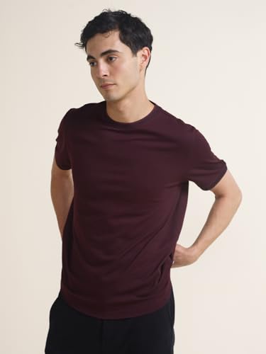 Image of DAMENSCH Statement Pique Textured Tshirt for Man, Thermoregulating, Tonal Rib T Shirt for Men Stylish, Sustainable Recycled Fabric Men T-Shirts