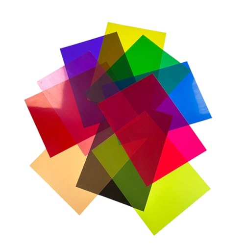 Papel de celofán de color, papel de envoltura de celofán, papel de regalo de celofán hecho a mano, papel translúcido creativo – 10 filtros de gel para iluminación, cubierta de película de color