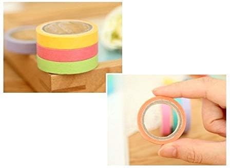 Paper Tape Set Of 6 Attractive Neon Color Adhesive Paper Tapes For Decorative Purposes