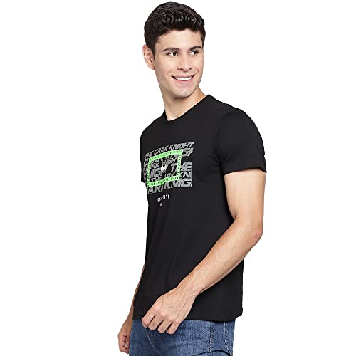 Image of Free Authority Batman Printed Regular Fit Black Cotton Men's T-Shirt