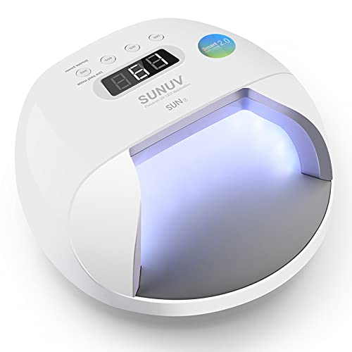 SUNUV UV Led Nail Lamp 48W UV Light for Gel Nails with Double Power Design,4 Timer Setting, Lcd Display,Painless Curing,Over-Temperature Protection SUN7