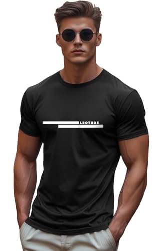 Image of LEOTUDE Men's Half Sleeve Regular Fit Tshirt | Tshirt for man