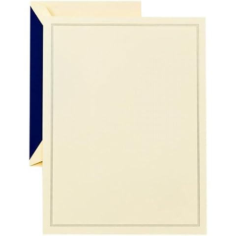 Crane & Co. Regent Blue Triple Hairline Half Sheet (CH3301), Ecruwhite Cover