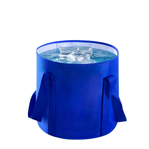 Higoya Handy Folding Bucket Plumbing 10L Portable Collapsible Buckets Outdoor Foldable Bucket for Camping Traveling Fishing Hiking Gardening Car Washing (Klein Blue)