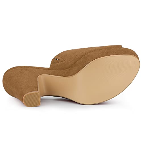 Image of Allegra K Women's Open Toe Platform Chunky Heel Slides Sandals