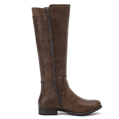 Women's Slouchy Knee High Boots Comfortable Wide Calf Platform Flat Tall Boot Stylish Round Toe Fall Winter Casual Boots for Women.2