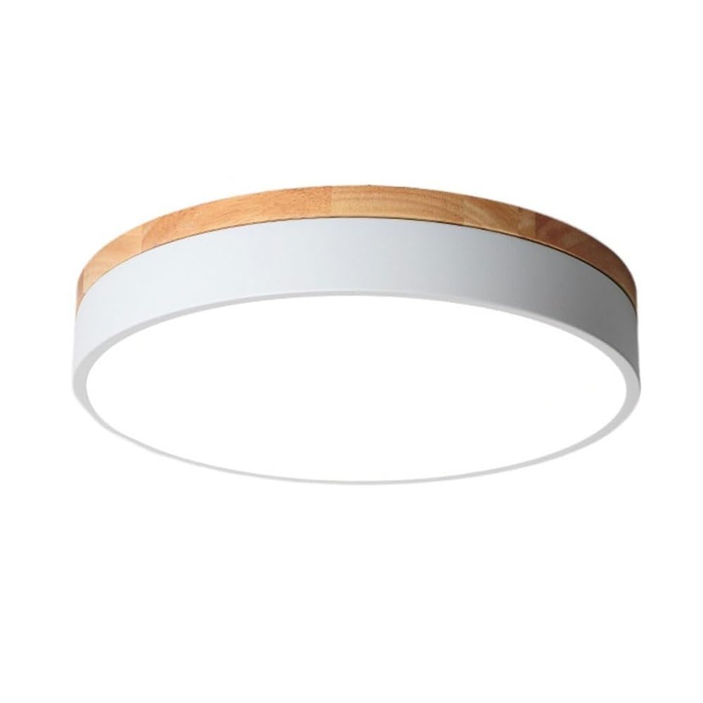 Plafonnier LED créatif en bois de 50cm avec éclairage réglable pour salon