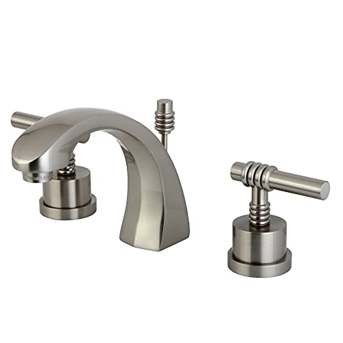 Kingston Brass KS4988ML Milano 8-Inch Widespread Lavatory Faucet, Brushed Nickel