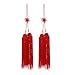 Andux 2pcs/Set Taiji Sword Tassel Silk Chinese Kungfu Sword Tassel Sword Martial Arts Supplies Drama Accessories 2 Pack TJJS-01 (Red)