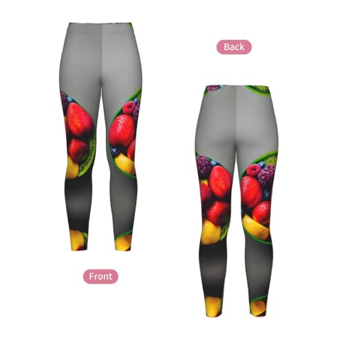 Leggings de compresión moldeadores con estampado de arcoíris frutal 4