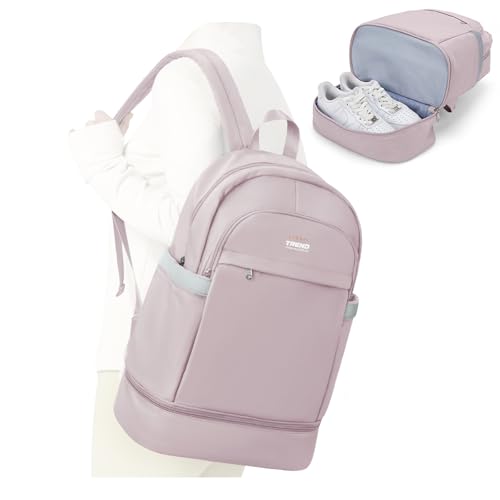 suradar Sporttasche für Männer Frauen, Umhängetasche für das Fitnessstudio, Reiserucksack, Gym Bag 3 in 1 Design mit Schuhfach, Gym Tasche Wasserdicht und Leicht Lotuswurzel Rosa