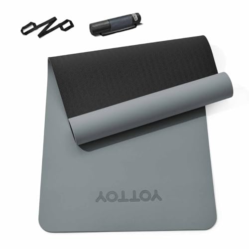 Image of Yoga Mat,Non-Slip TPE Exercise Mat(1 /4 Inch) for Pilates, Fitness & Barefoot Workouts, Home Gym Studio with Strap & Bag