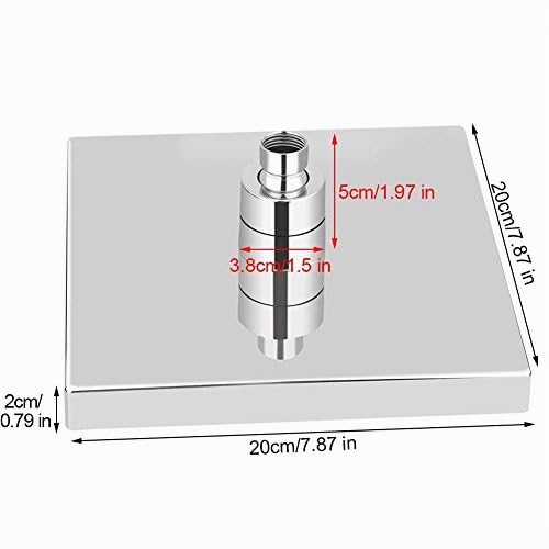 EBTOOLS 8 Pollici Soffione Doccia LED, Soffione Doccia a Pioggia, Bagno Doccia LED 7 Colore, Doccia Soffione Quadrato Parete, Ultrathin, Giunto Girevole, 20x20cm