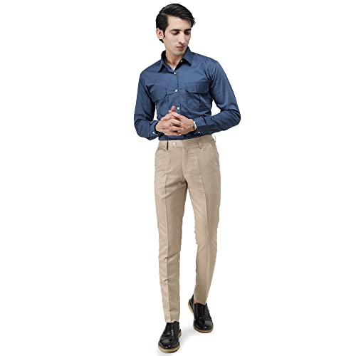 Image of Vandanam Fabrics Polycotton Slim Fit Formal Pant for Men | Stylish Formal Trousers for Office, Meeting, Function Readymade Pants for Men, Boys, Adults | Caual Trouser for Work | (28-32)