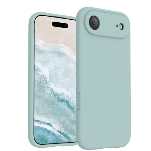 Image of FireNova Magnetic for iPhone Air Case, Compatible with MagSafe, [Integrated Silicone Camera Control Button] [Camera Protection] Microfiber Lining Phone Case for iPhone 17 Air, 6.5 inch, Mint Green
