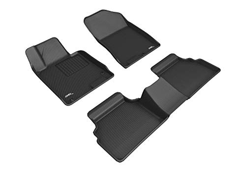 3D MAXpider All-Weather Floor Mats for Hyundai Sonata 2020 2021 Custom Fit Car Floor Liners, Kagu Series (1st & 2nd Row, Black)