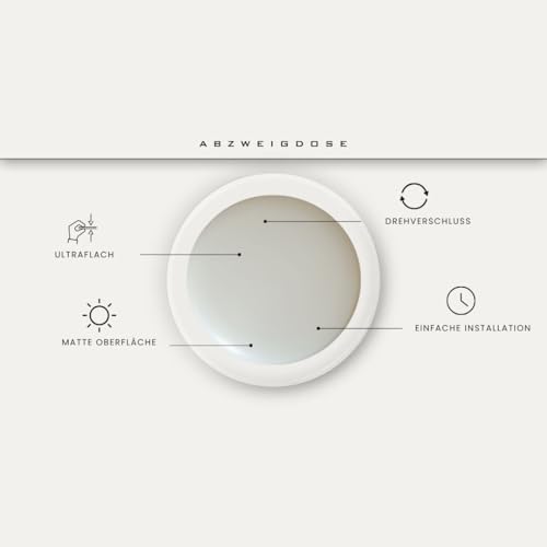 Kabelabdeckung Wand Verteilerdose Decke Kabelabdeckung Deckenlampe Deckendose Abdeckdose Abzweigdose flach Deckenrosette weiß Deckenkabel Abdeckung Lampenanschluss Ø 13cm x 1,5cm (1x 130mm weiß)