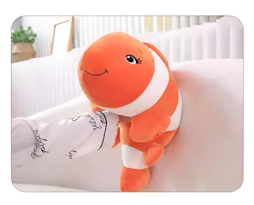 Image of Tickles Nemo Fish Soft Stuffed Plush Sea Animal Pillow for Kids Boys & Girls Birthday Gifts (Color: Orange & White Size: 25 cm)