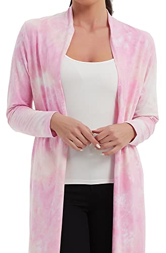 Image of Women's Floor Length Drape Sweater Cardigan -Lightweight Long Sleeve Open Front Maxi Duster with Pockets