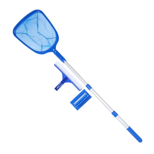 Sosoport -one Pool Cleaning Tools Brush Sponge Skimmer Net Telescopic Pole for Easy Pool Maintenance