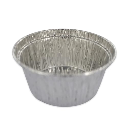 Fackelmann Lot de 10 caissettes rondes en aluminium ramequins 4 x 8,9 cm couleur argent gris