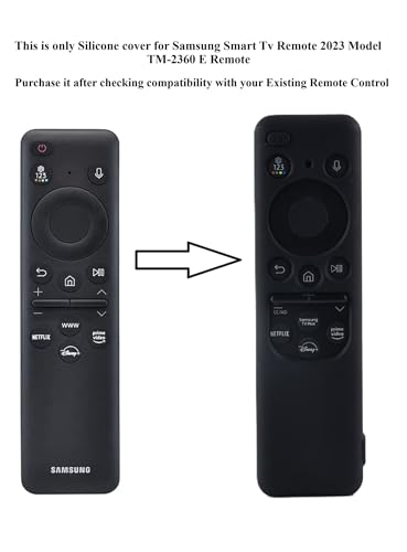 Image of Silicone TV Remote Cover Compatible with Samsung Smart TV Remote 2023 BN59-01432G BN59-01432A (Samsung Smart TV 2023 Model Solar Remote Cover - Style 4, Black - Style 4)