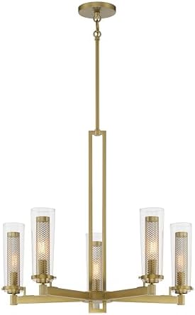 Minka Lavery 2185-695 Emmerham Chandelier, 5-Light, 300 Total Watts, 26-in H x 23.75-in W, Soft Brass