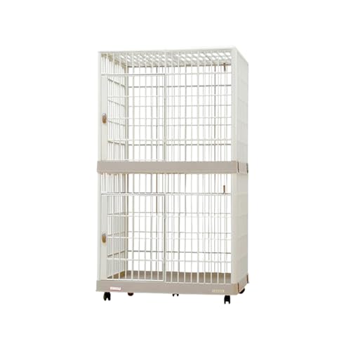 Grande cage à niveaux avec plateformes de saut et roues amovibles