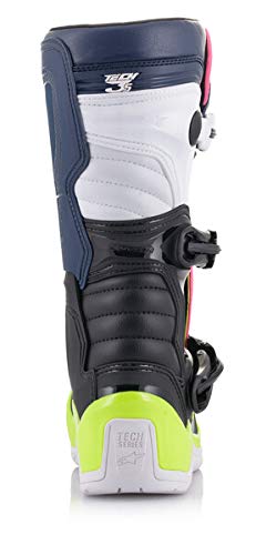 Image of Automotive Alpinestars 2014518-1176-10 Tech 3S Kids Boots Black /Dark Blue /Pink Fluo Sz 10
