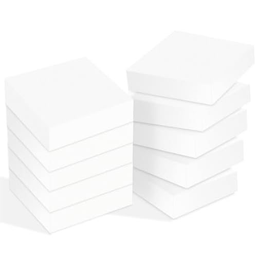 White Sticky Notes 3 x 3 Inch,10 Pads Self-Stick Notes Pads,100 Sheets/Pad Super Sticking Power Memo Post Stickies,1000 Sheets Total High Stickiness S