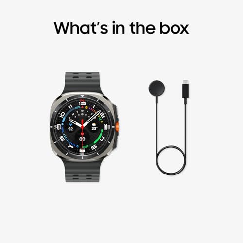 Samsung Galaxy Watch Ultra (2025) Smartwatch mit Galaxy AI, Fitness-Uhr, Marine Band, Titan-Gehäuse, Schnellbutton, Dual-GPS, 64 GB Speicher, 47 mm, LTE, Titanium Silver, 3 Jahre Herstellergarantie