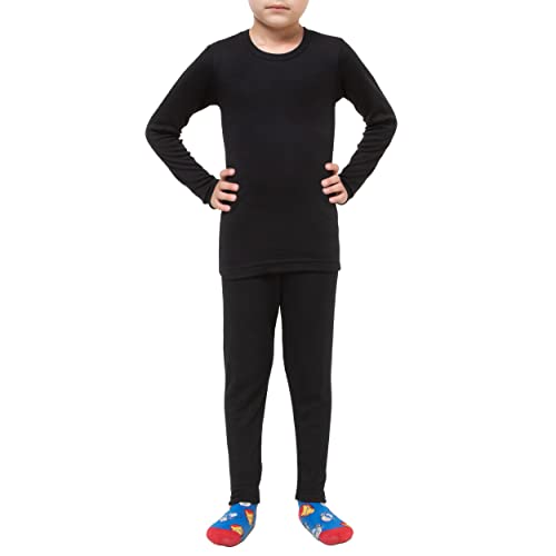 Boys Cold Weather Fleece-Lined Thermal Underwear 2-Piece Set