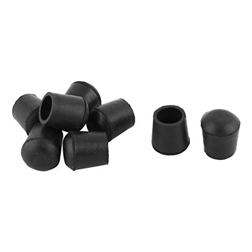 DealMux Mobiliario Escolar de Goma pie piernas Planta Protector de la Cubierta de ratón 16mm Dia 8 Piezas Negro