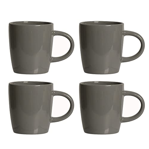 ProCook Stockholm Steinzeug Kaffeebecher - 4-teiliges Set - 340 ml - schiefergrau - Becher - Tasse Cover