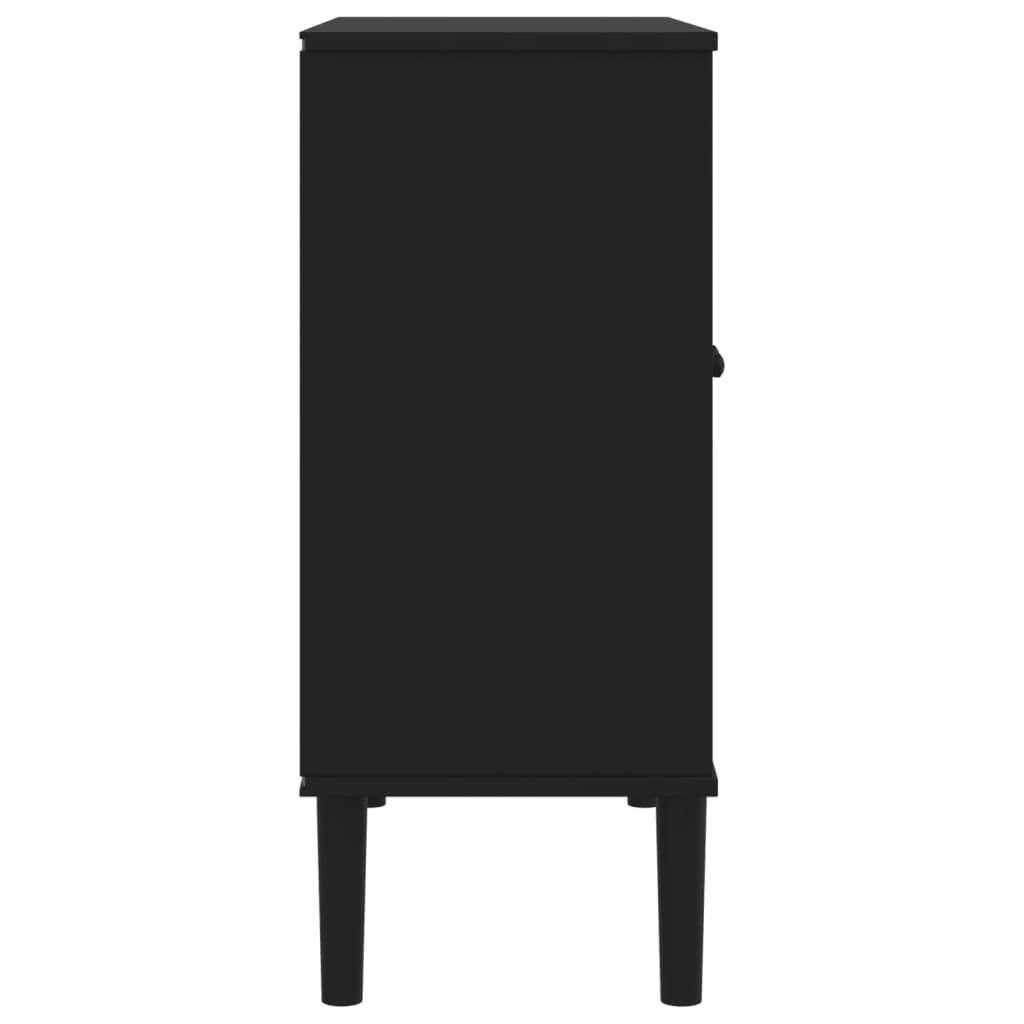 Buffet noir 80 x 35 x 80 cm en pin