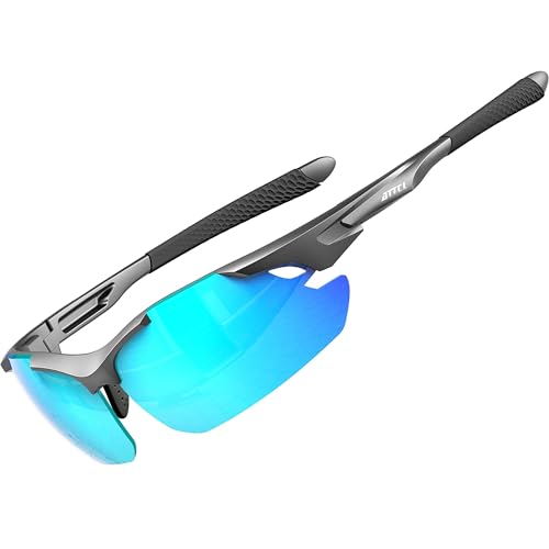 ATTCL Polarized Sunglasses Men Sports: Secure Fit Wrap Around TR90 Frame Ultra-Light UV Protection for Fishing Driving Golf