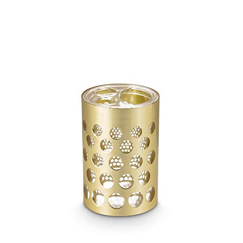 Freelance Miami Polystyrene Bathroom Accessories Set of 4, Golden - Liquid Handwash Soap Dispenser, Brush/Toothbrush Holder, Tumbler, Dish - Plastic Bathroom Set for Wash Basin - Stronger than Ceramic