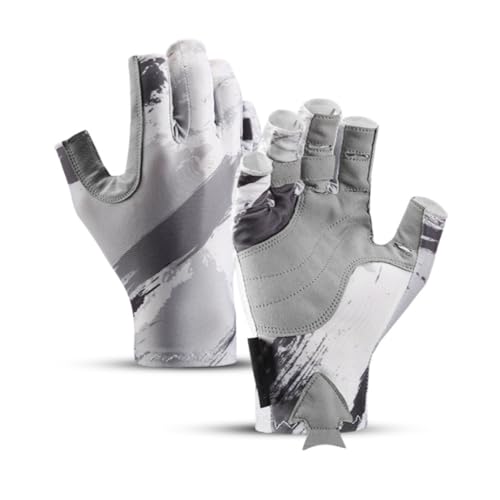 UV Protection Fishing Fingerless Gloves Breathable UPF 50+ Sun Gloves Anti Slip Outdoor Sport Cycling Glove for Women Men