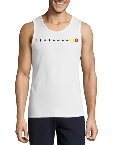 Camiseta sin mangas de algodón blanca Cheat Code para entrenar o vestir
