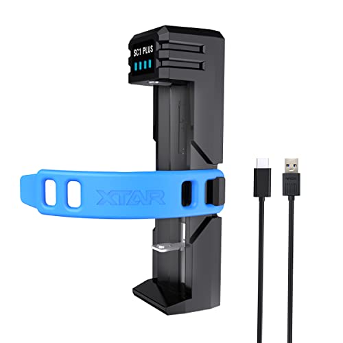 XTAR Chargeur de batterie SC1 Plus 18650 Power Ban.k Fonction 3A Chargeur rapide pour batteries rechargeables Li-Ion 18650 21700 26800 et 1,2 V NI-MH D