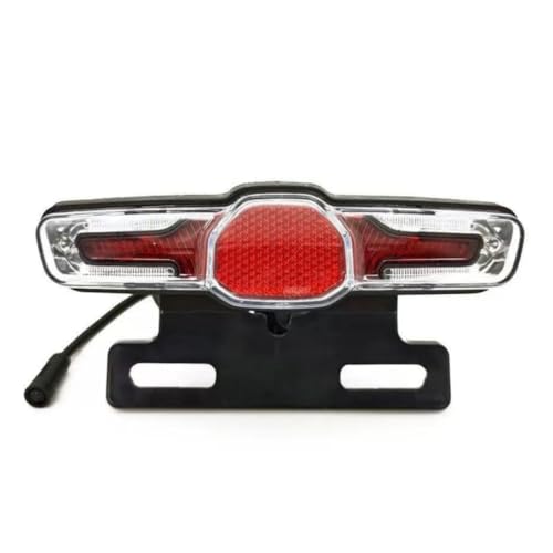 NULKOMMA Electric Bicycle Waterproof Warning Tail Light LED Brake Light with Turn Signals 36V/48V Bike Rear Light Night Riding (6pin Female)