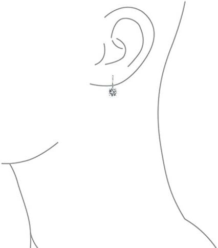 Bridal 1CT Solitaire Round Brilliant Cut AAA CZ Lever back Drop Earrings For Women Rose Gold Plated .925 Sterling Silver